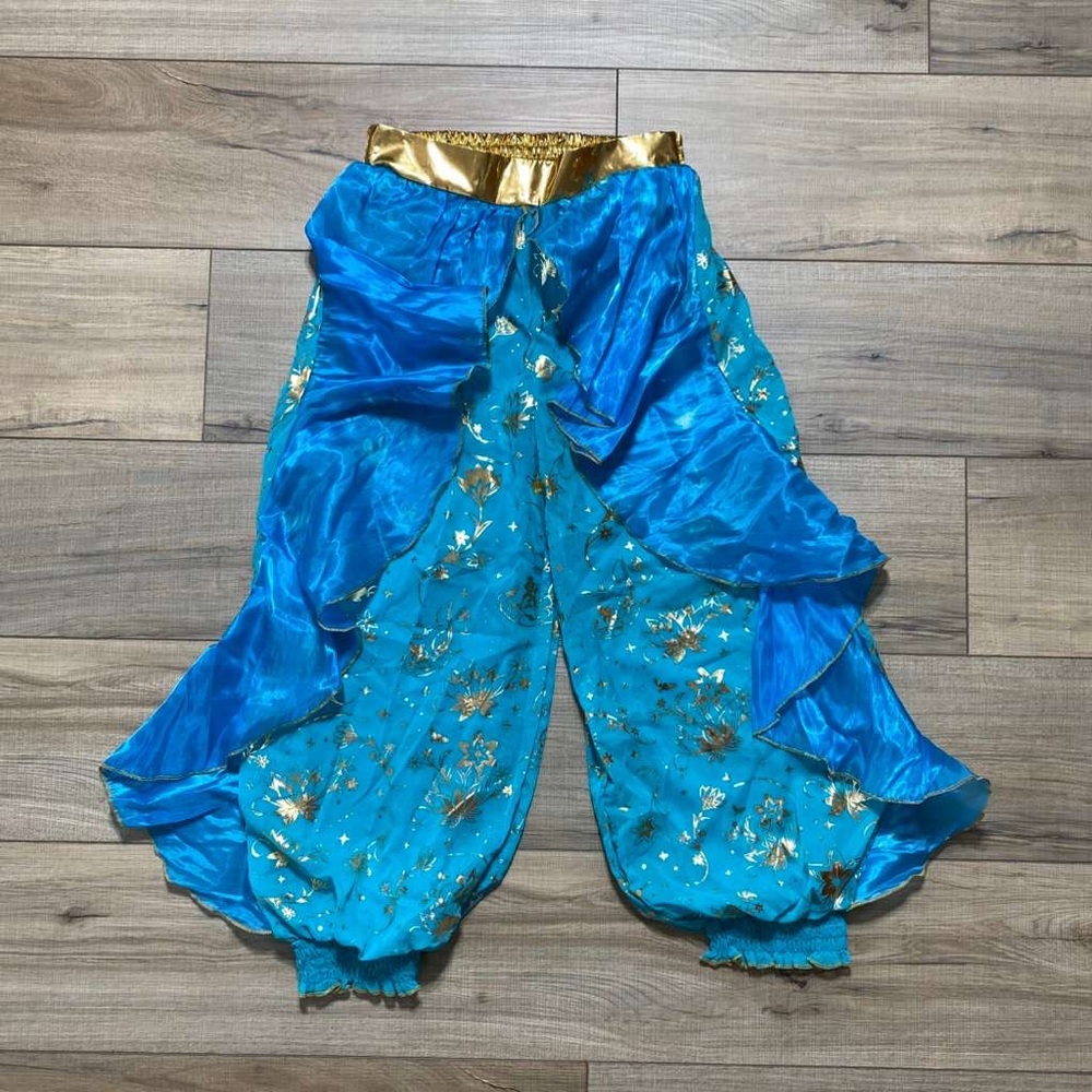 Disney Girls Jasmine Princess Halloween Costume Pants Size‎ Small 7/8 Teal